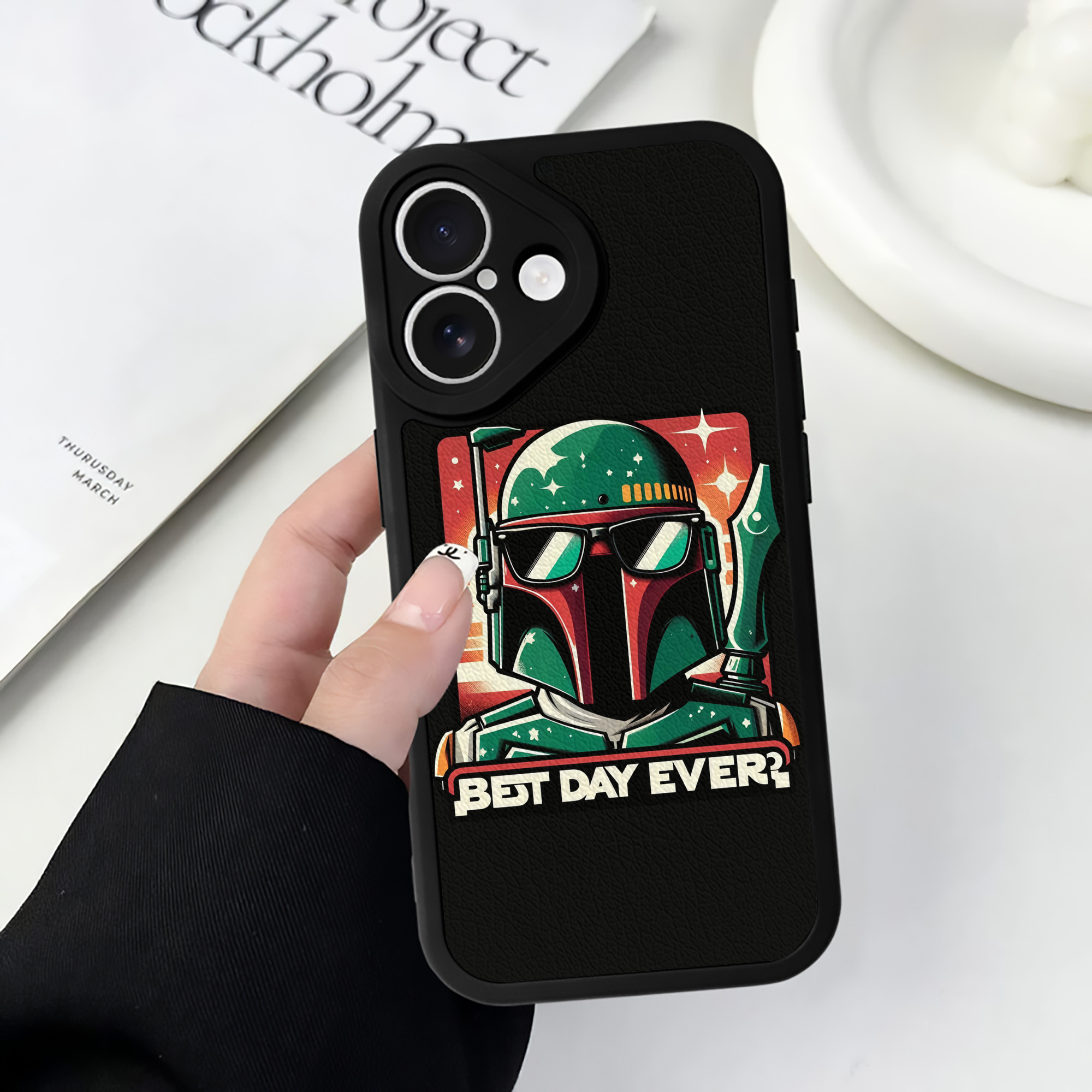 （画像用） スター・ウォーズ Star Wars 【iPhone 16シリーズ対応】シリコンスマホケース（レザー調） 材質：シリコン